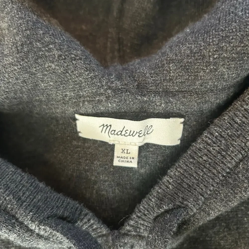 Women's Black Madewell Hooded sweater dress size XL oversized Comfort cozycore - Picture 2 of 7